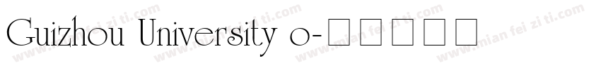 Guizhou University o字体转换